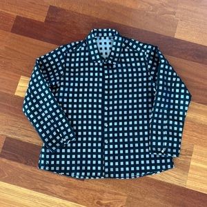 Jill Mcgowan Women’s 100% Silk Checkered Blouse, Sz. 14